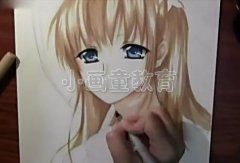家长教孩子画和服女孩的绘画技巧