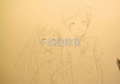少儿美术情侣卡通画画法
